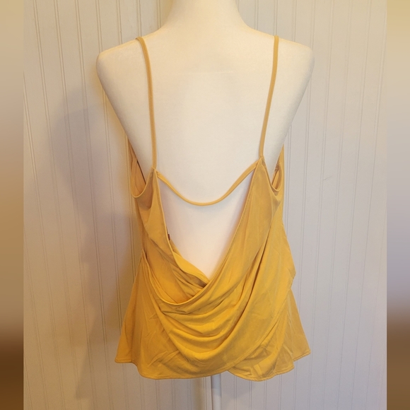 Red by bke size lg yellow v neck tank top with open draping back. - Picture 2 of 3